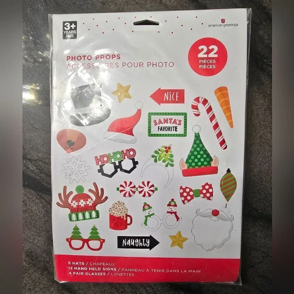 Christmas Balloon Arch Kit Decor 194 pc and Photo Props 22 pc set Party Bundle